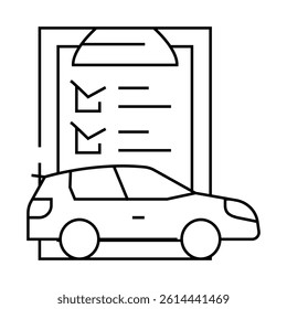 check list car service line icon vector. check list car service sign. isolated contour symbol black illustration