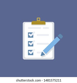 check List Clipboard Flat Style Icon