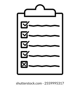 Check list Clipboard icon. Clipboard with checkmark tick. Document symbol. Black task paper icon design. Document Icon design. EPS vector illustration