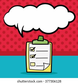 check list color doodle, speech bubble
