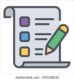 check list color outline icon, business and finance icon.