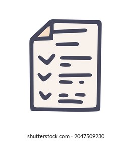 check list color vector doodle simple icon