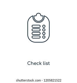Check list concept line icon. Linear Check list concept outline symbol design. This simple element illustration can be used for web and mobile UI/UX.