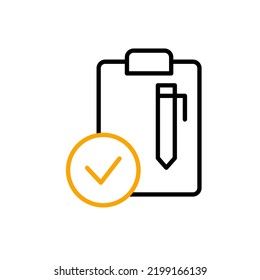 icono de línea de concepto de lista de comprobación. Ilustración de elemento simple. diseño de símbolos de esquema de concepto de lista de comprobación.