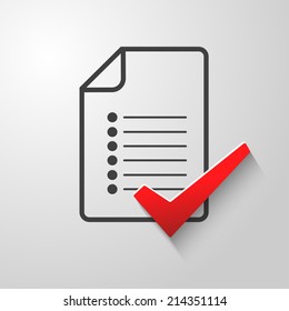 Check list  conceptual of a survey quality control questionnaire tasks.Abstract illustration