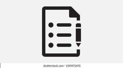 Check list edit icon. Document with edit symbol. Vector illustration icon