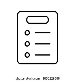 Icono de línea de archivo de lista