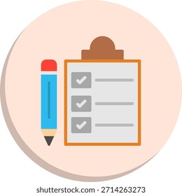 Check List Flat Circle Style Icon