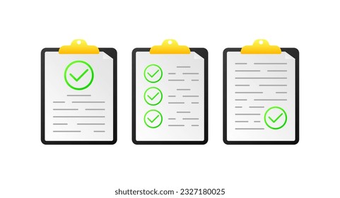 Check list. Flat, color, checklist points, checklist template. Vector illustration.