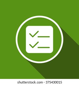 check list flat icon with long shadow. vector illustration