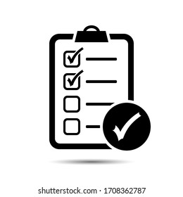 Check List Flat Icon. Medical Checklist, Test. Vector List Check