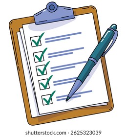 check list flat style document icon isolated vector illustration on white background