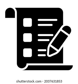 check list glyph icon, business and finance icon.