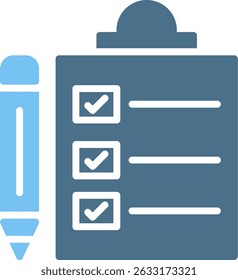Check List Glyph Two Colour Icon