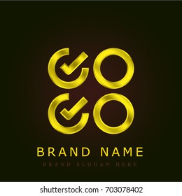 Check list golden metallic logo