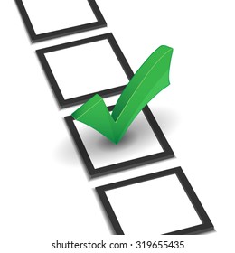 Check list with green right mark