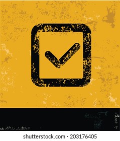 Check list grunge symbol,yellow vector