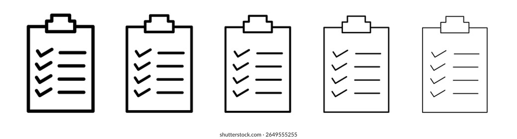 Icono de la lista de verificación signo de Vector blanco y negro