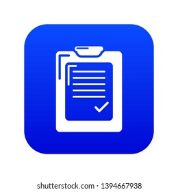 Check list icon blue vector isolated on white background