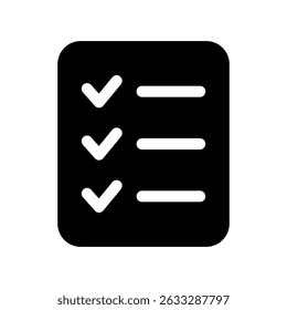 Check list icon. Checklist icon. Document icon, questionnaire symbol.