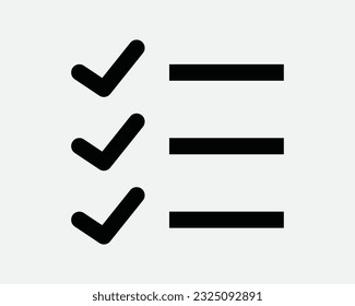 Check List Icon Checklist Menu Checkmark Tick Checkbox Document Report Choice Questionnaire Black White Graphic Clipart Artwork Symbol Sign Vector EPS