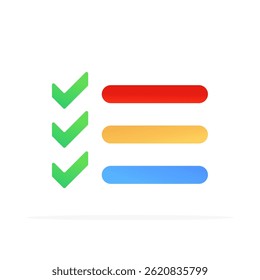 Checklisten-Symbol, farbiger flacher Vektor. moderne und minimalistische Gestaltung.