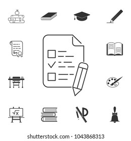 check list icon.. Detailed set of education element icons. Premium quality graphic design. One of the collection icons for websites, web design, mobile app on white background
