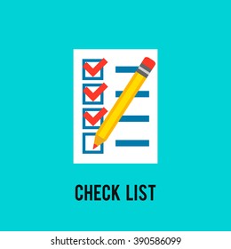 Check list icon. To do list. Delivery sheet. Paper with pencil