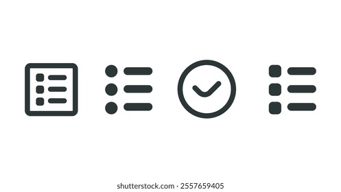 Check list icon in filled, thin line, outline, and stroke style. Vector illustration of and black checklist vector icon designs can be used for mobile, UI,