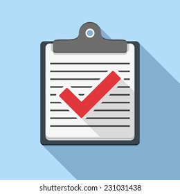 Check list icon, flat design, vector eps10 illustration