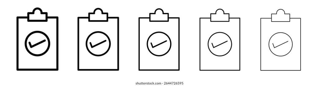 Icono de la lista de verificación logotipo de conjunto de ilustración plana