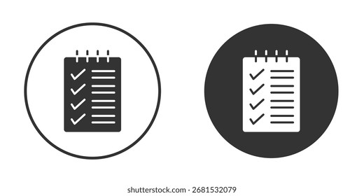 Listensymbol flach prüfen. Illustration, Symbol für einzelne Vektorzeichen