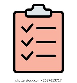 Check list icon flat line style illustration representing task organization and productivity, suitable for planning, project management, and business-related projects