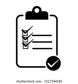 Check list icon. Flat style. Isolated on white background. 