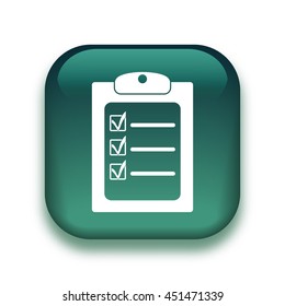 check list icon - glossy vector button