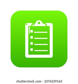 Check list icon green vector isolated on white background