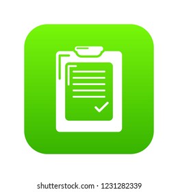 Check list icon green vector isolated on white background