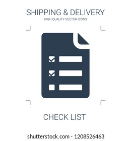 check list icon. high quality filled check list icon on white background. from shipping delivery collection flat trendy vector check list symbol. use for web and mobile