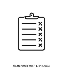 Check list icon isolated on white background. Vector illustration.