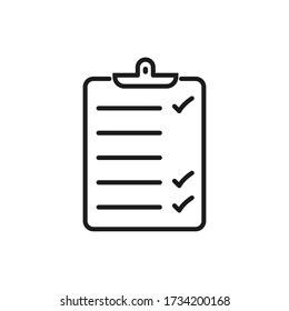 Check list icon isolated on white background. Vector illustration.