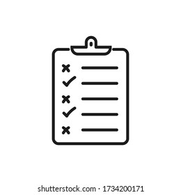 Check list icon isolated on white background. Vector illustration.