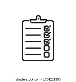 Check list icon isolated on white background. Vector illustration.