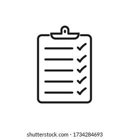 Check list icon isolated on white background. Vector illustration.