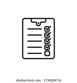 Check list icon isolated on white background. Vector illustration.