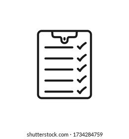 Check list icon isolated on white background. Vector illustration.