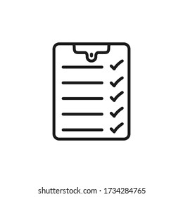 Check list icon isolated on white background. Vector illustration.