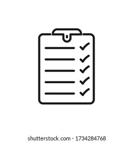Check list icon isolated on white background. Vector illustration.
