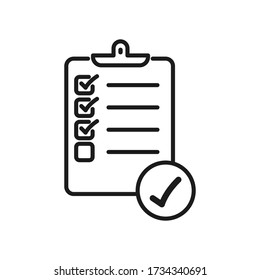 Marque el icono de la lista aislado en el fondo blanco. Ilustración vectorial.