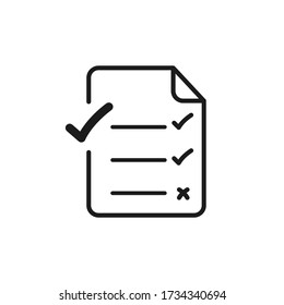 Check list icon isolated on white background. Vector illustration.