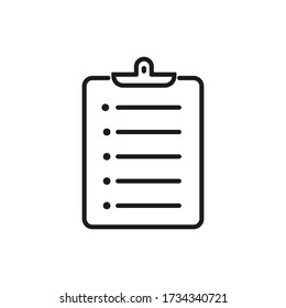 Check list icon isolated on white background. Vector illustration.